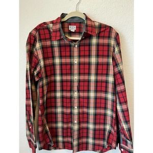 Quality Woven Shirt Tailored By J. Crew Size Medium 100% Cotton Plaid